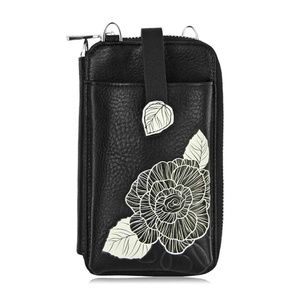 ESPE Omi Mini Phone Pouch Zip Wallet with Shoulder Strap in Vegan (faux) Leather